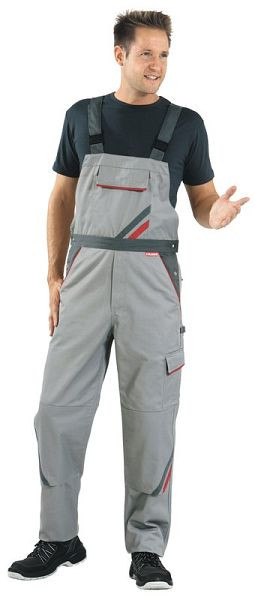 Planam Highline Latzhose, zink/schiefer/rot, Größe 30, 2331030