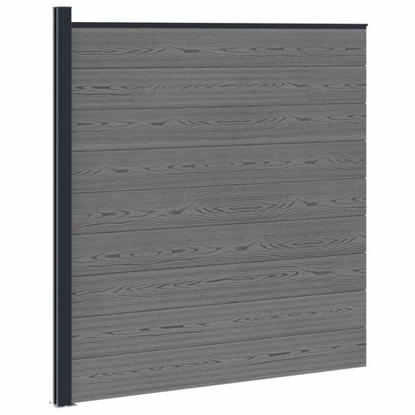 vidaXL Zaunelement WPC und Aluminium Grau, 42039059
