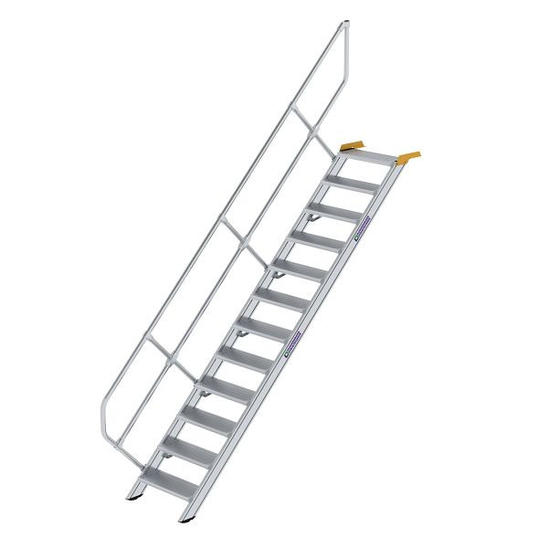 Munk Günzburger Steigtechnik Treppe 45° Stufenbreite 600 mm 12 Stufen Aluminium geriffelt, 600252