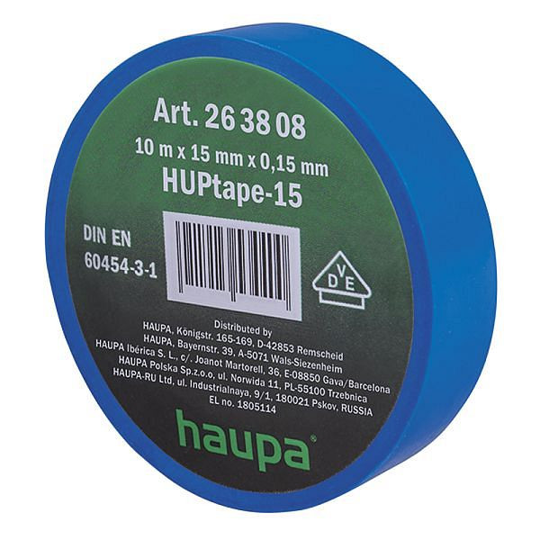 Haupa VDE Isolierband 15 mm x 10 m blau, VE: 10 Stück, 263808