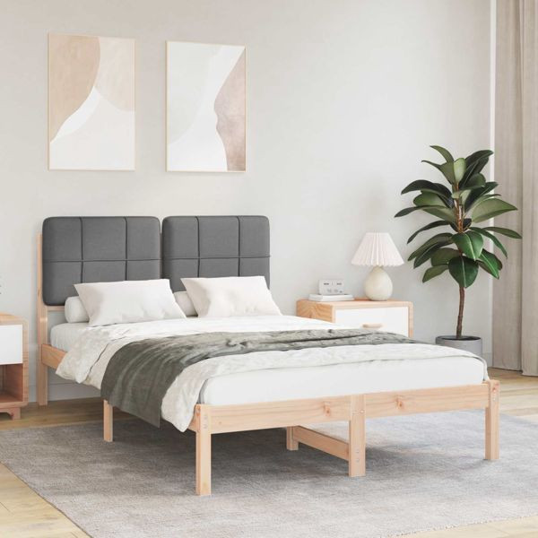 vidaXL Bettgestell mit gepolstertem Kopfteil Dunkelgrau 120 x 190 cm, 877995