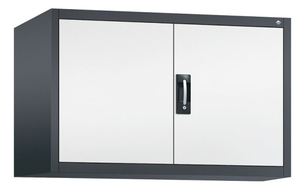 C+P Aufsatzschrank Acurado, H790xB1200xT600mm, Farbe: Schwarzgrau / Verkehrsweiß, Muldengriff, 9495-000 S10016