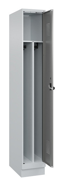 C+P Spind Evolo PLUS, mit Sockel, 1 Abteil, 1950x300x500mm, 7035/0004, Verschluss Drehriegel, 049020-10F S10014