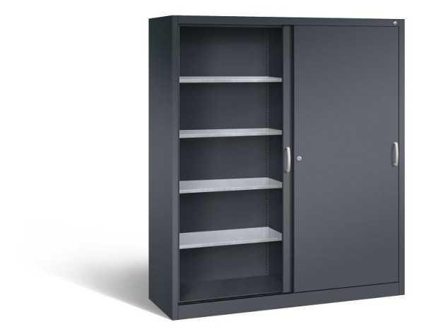 C+P Schiebetürenschrank Acurado, H1950xB1600xT500mm, Farbe: Schwarzgrau, Bügelgriff, 2159-00 S10122