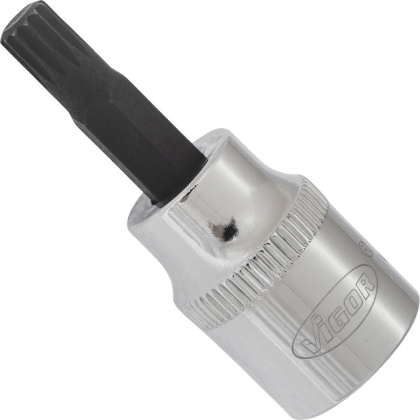 VIGOR Schraubendreher-Einsatz, Vierkant hohl 10 mm (3/8 Zoll), Innen Vielzahn Profil XZN, M6, Länge: 48 mm, für Handbetätigung, V6107