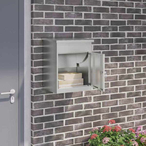 vidaXL Paketdrop-Box Schwarz 44 x 35 x 59 cm Verzinkter Stahl, 874945