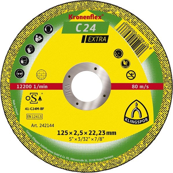 Klingspor C 24 EX Trennscheiben 125 x 2,5 x 22,23 mm gerade, VE: 25 Stück, 242144