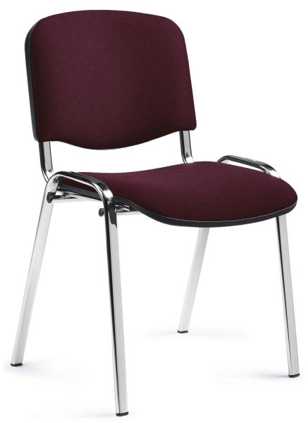 Deskin Besucherstuhl ISO S, 4- Fuß Gestell verchromt, Bezug Stoff Intervene, Farbe bordeaux, 256750