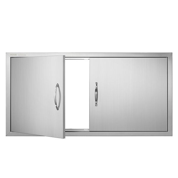VEVOR Grill-Zugangstür, 1067 x 534 mm, Doppelte Außenküchentür, Vertikale Wandtür mit Griffen, SMMBSCJMYS427RZKFV0