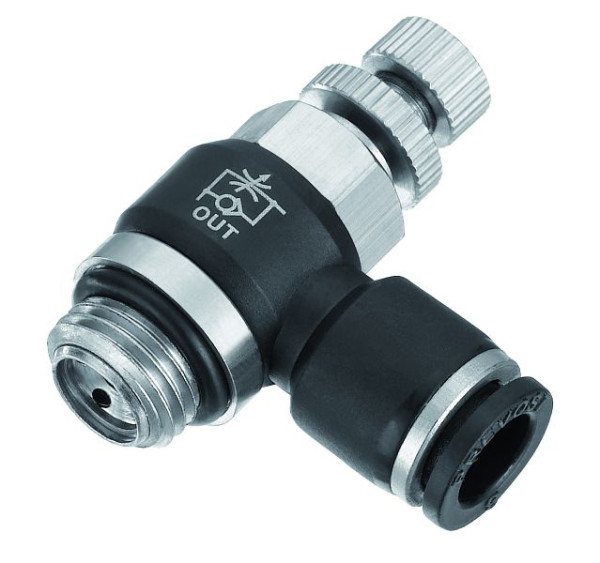 Prevost Ventil-Durchflussrichtungsregler mit zylindrischem Außengewinde - Abfluss - RPM OG, AG BSPP= G 1/8, für Schlauch mit Außen-Ø= 4 mm, RPM OG0400