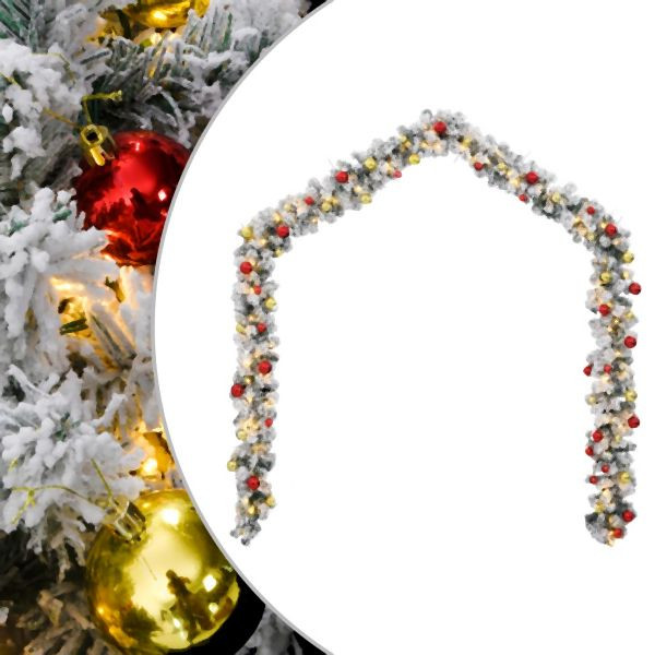 vidaXL Weihnachtsgirlande mit Kugeln und LED-Leuchten Grün 20 m PVC, 4019674