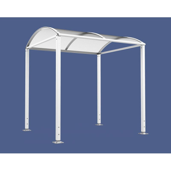 STEIN HGS PROCITY® Fahrradüberdachung Vierkantrohr „M” Grundmodell, mit LED, Weiss Ral 9010, 78358.0018