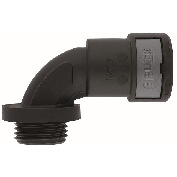 LAPP Schlauchverschraubung FIPLOCK ONE 90°-B PG 16 / 17, schwarz, VE: 10 Stück, 61804498