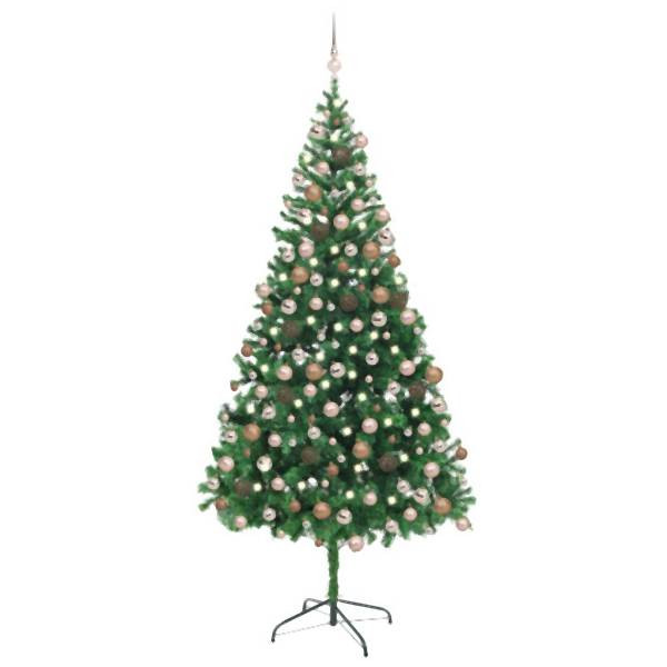 vidaXL Künstlicher Weihnachtsbaum Beleuchtung Kugeln 210cm 910 Zweige, 3077576