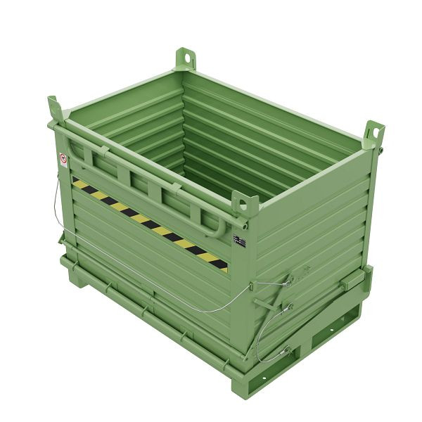 Sall Klappbodenbehälter aus Stahl – 1 Bodenklappe SL1, 120 x 100 x 91 cm, Grün, SL154BV