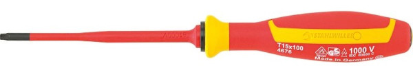 STAHLWILLE VDE TORX Schraubendreher T15, Länge 100mm, 46763015