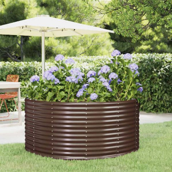 vidaXL Hochbeet Braun 140x140x68 cm Pulverbeschichteter Stahl, 319090