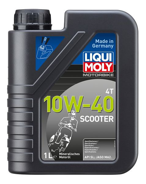 LIQUI MOLY Motoröl Motorbike 4T 10W-40 Scooter, Kanister Kunststoff, VE: 1 Liter, 1618
