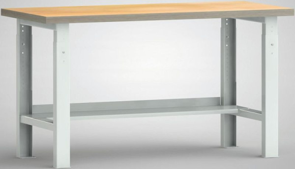 KLW Standard-Werkbank, 1500 x 700 mm, Höhenverstellung, mit Buchen-Multiplexplatte, WS513V-1500M40-X1582