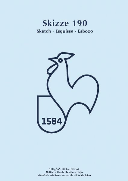 HAHNEMÜHLE Skizzenblock, A4, 190 g/qm, 50 Blatt, 60127432