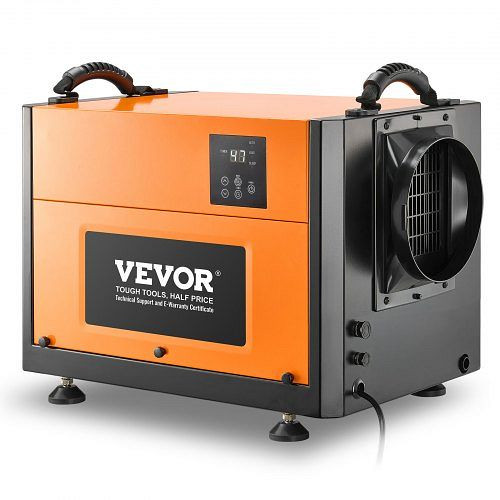 VEVOR 50 L Luftentfeuchter mit Ablaufschlauch, tragbar, für Keller und Lagerräume, automatische Abtauung, LED-Anzeige, SYCSQJSLED60RVEZF001V2