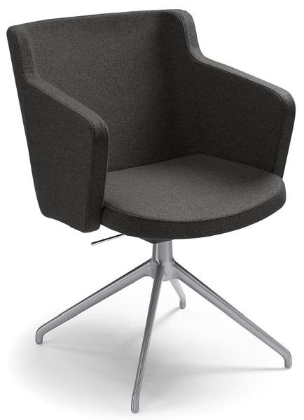 Deskin Konferenzstuhl SITNESS MEETING 1.0, Gestell Aluminium matt mit Polyamid-Gleitern, Stoff Filz L anthrazit, 287807