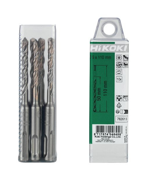 HiKOKI HM-Hammerbohrer SDS-Plus 2-Schneider 6,5 x 50/110 mm, VE: 10 Stück, 782618