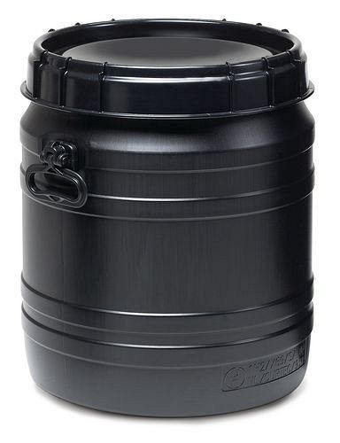 DENIOS Superweithalsfass SWH 55-UV, mit UV-Schutz, 55 l, schwarz, 179664