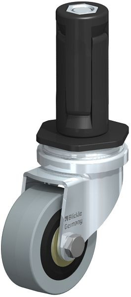 Blickle LRA-VPA 50K-ER03 Apparate-Lenkrolle mit Expander, Vollgummi, Grau, 847981