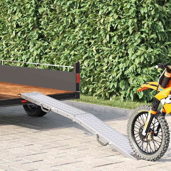 vidaXL Faltbare Rampe 200kg pro Rampe Silber 186 x 23 x 4,5 cm, 42019251