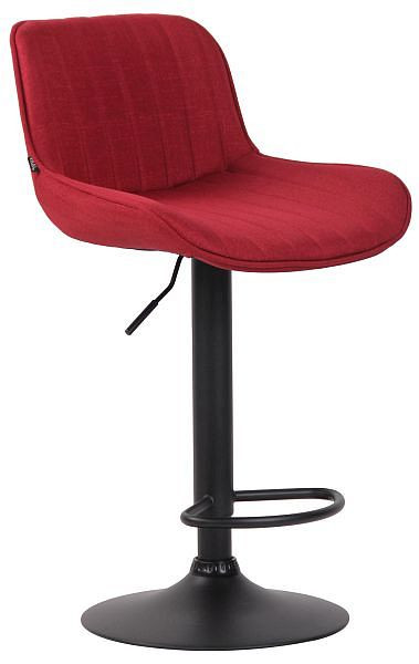 CLP Barhocker Lentini Stoff schwarz, rot, 318252, 4251756454869