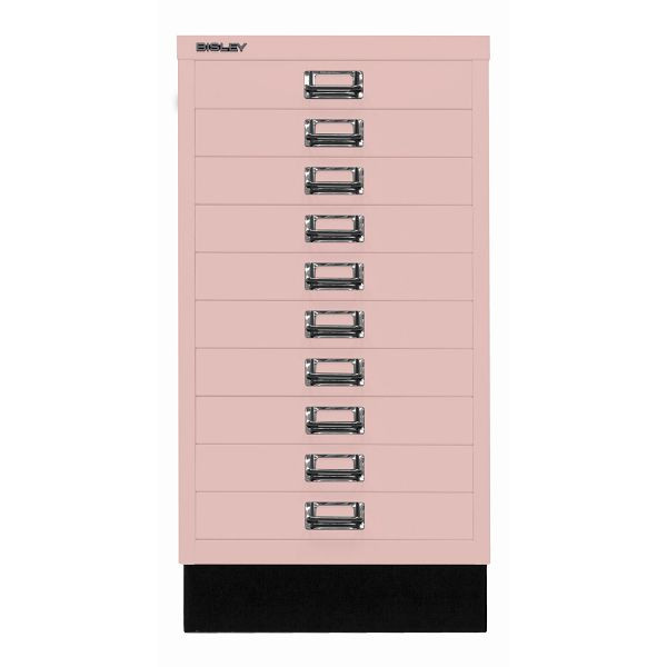 Bisley MultiDrawer™, Inkl. Sockel, DIN A3, 10 Schubladen, 620 pastellpink, L29A310S620