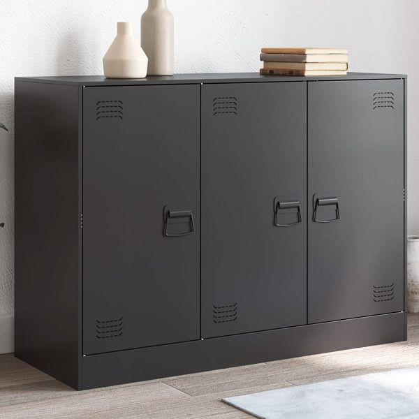 vidaXL Sideboard Schwarz 99x39x73 cm Stahl, Material: Kaltgewalzter Stahl, 841721