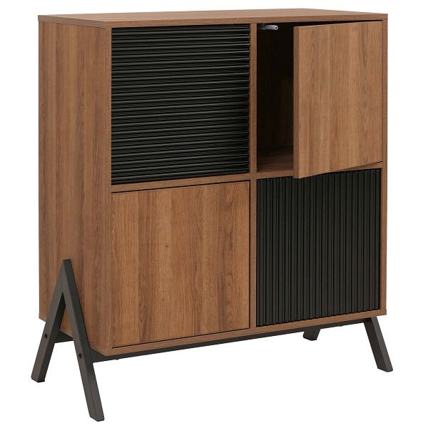 Mendler Kommode HWC-O40, Schrank Sideboard Highboard mit Türen Staufächer, MDF Metall Melamin 94x79x40cm, natur, 138995+138996