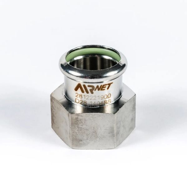 AIRnet Nippelhülse Innengewinde D28mm x 1″, Edelstahl, 2812221900