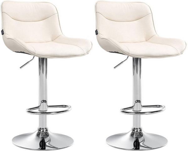 CLP Barhocker Vonore Kunstleder chrom, creme, VE: 2 Stück, 325217
