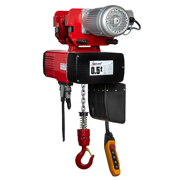 DELTA Premium Elektrischer Kettenzug Typ DEH mit elektrischem Fahrwerk 400V, 8/2m/min 1-Strang, 0,5t mit 3m Hubhöhe, DH.0.DED.00503.03