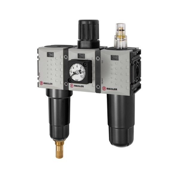 Riegler WE 3-teilig »FUTURA-mini«, Metallbehälter, Kompaktmanometer, G 1/4, 0,1-4, VA, 142514