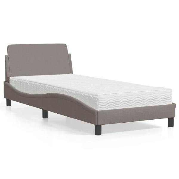 vidaXL Bett mit Matratze Taupe 80x200 cm Stoff, 3208288