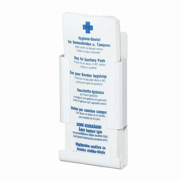 Air Wolf Hygienebeutelhalter, Serie Omikron II, H x B x T: 260 x 130 x 40 mm, Aluminium weiß, 35-791