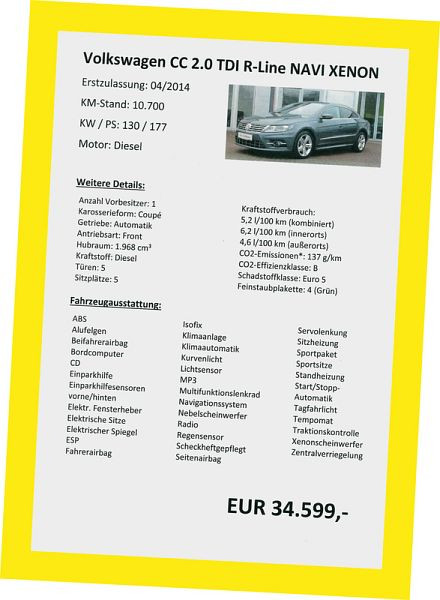 Eichner Hafttasche, Gelb, Verpackungseinheit: 10 Stück, 9015-00398