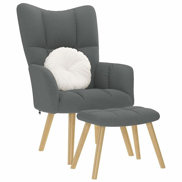 vidaXL Relaxsessel mit Hocker Dunkelgrau Stoff, 4016779
