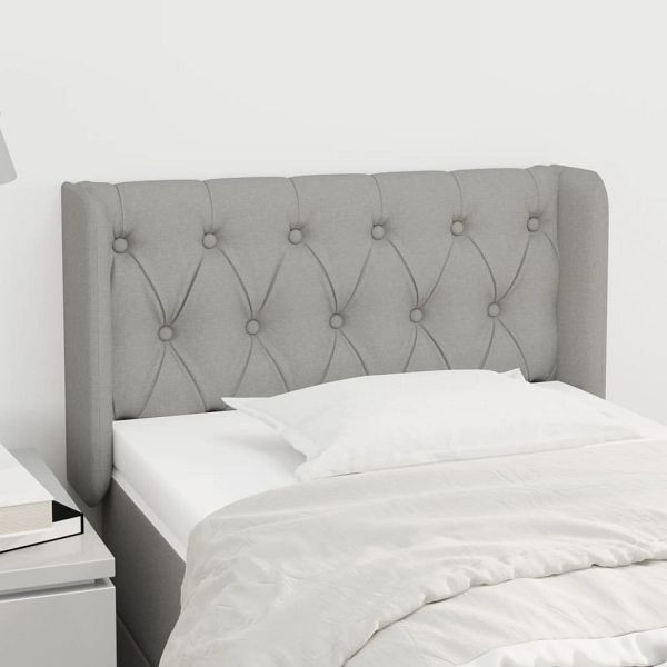 vidaXL Kopfteil mit Ohren Hellgrau 83x16x78/88 cm Stoff, 3119078