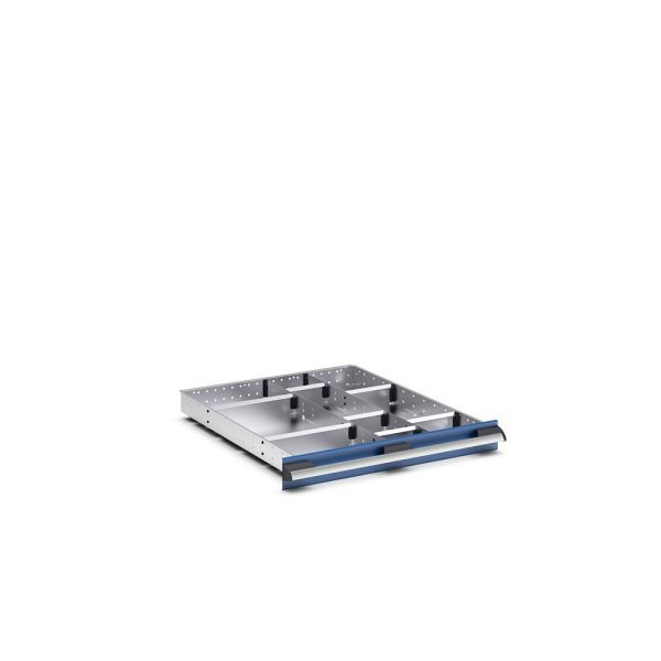 bott cubio Sortiment mit 9 Trennwänden, 2x Trennwand/7x Steckwand, BxTxH: 650x750x52mm, verzinkt, Silber, 43020646.51