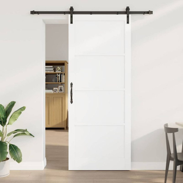 vidaXL Schiebetür Weiß und Schwarz 93 x 232 cm, 3333183