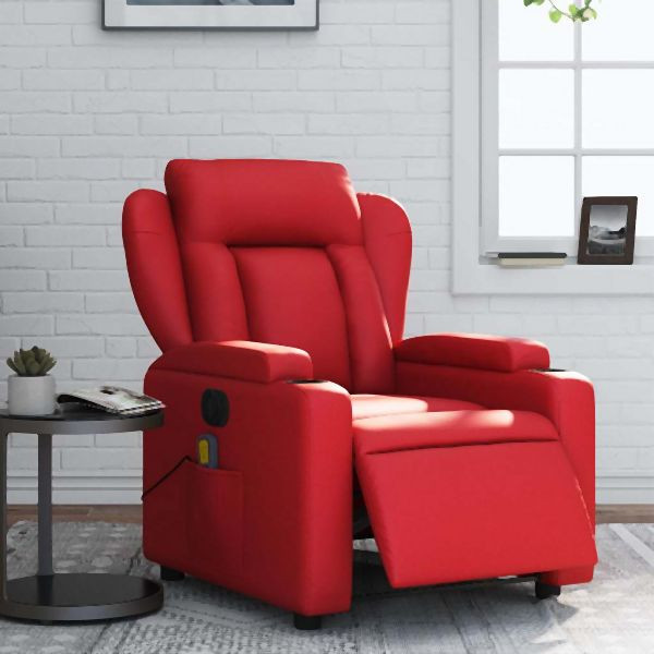 vidaXL Massagesessel Elektrisch Rot Kunstleder, 3204542