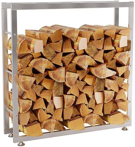 CLP Kaminholzständer Keri V2 25x100x100 mm, edelstahl, 320733