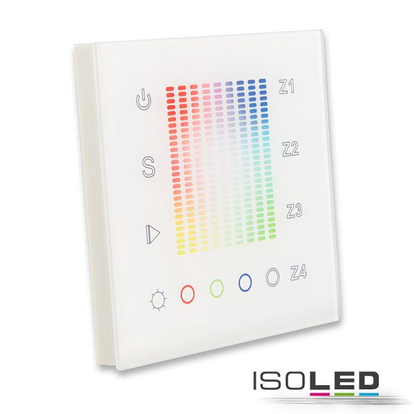 ISOLED Sys-One RGB+W 4 Zonen Einbau-Touch-Fernbedienung, 230V AC, 112505