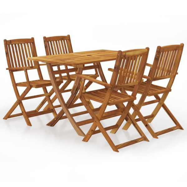 vidaXL 5-tlg. Garten-Essgruppe Klappbar Massivholz Akazie, 3060193