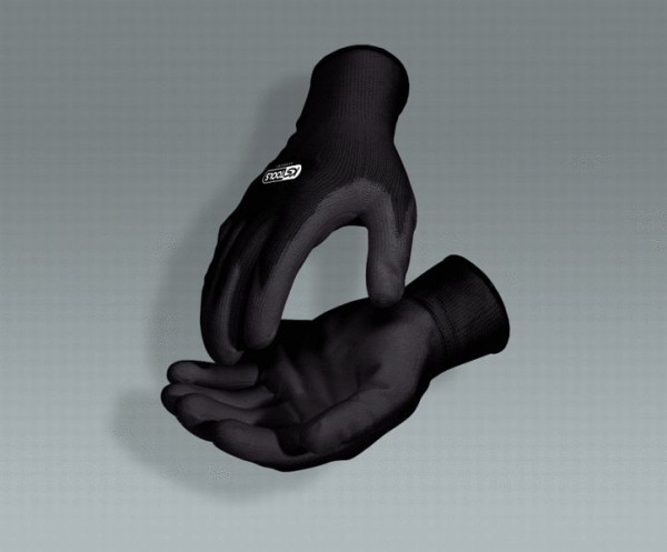 KS Tools Mikro-Feinstrickhandschuhe schwarz, 8/m, 12 Paar, 310.0491